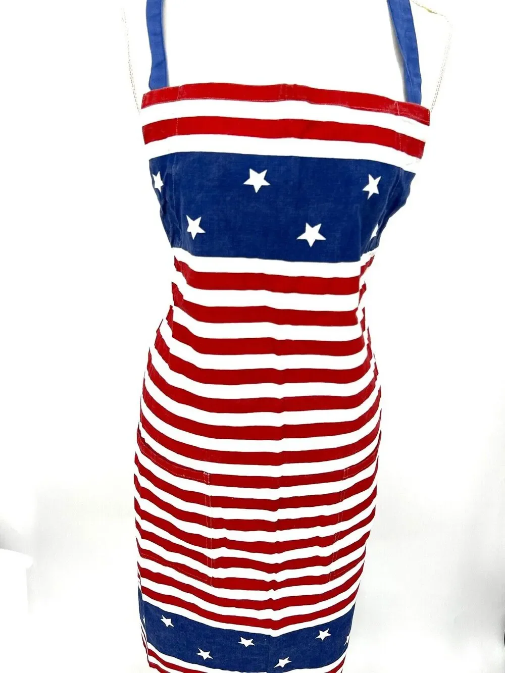 Vintage Kitchen Apron Patriotic Full Length Flag Print